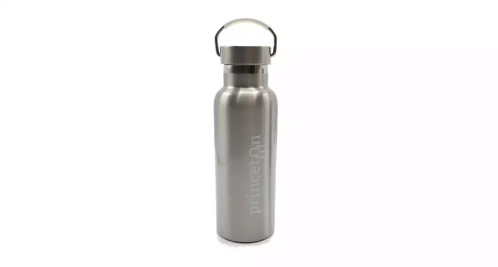 Water bottle with library logo