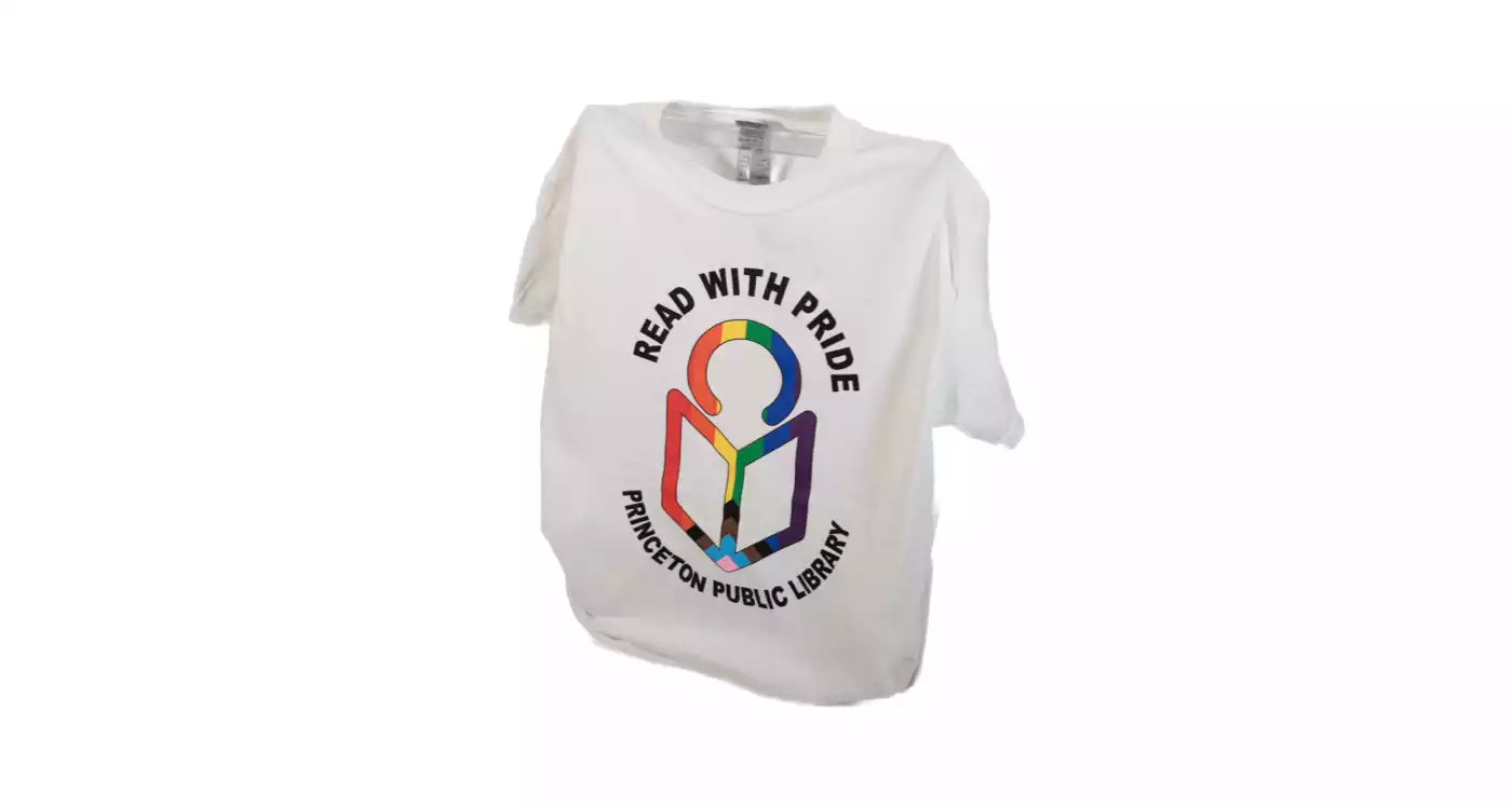 T-shirt with Read with Pride logo