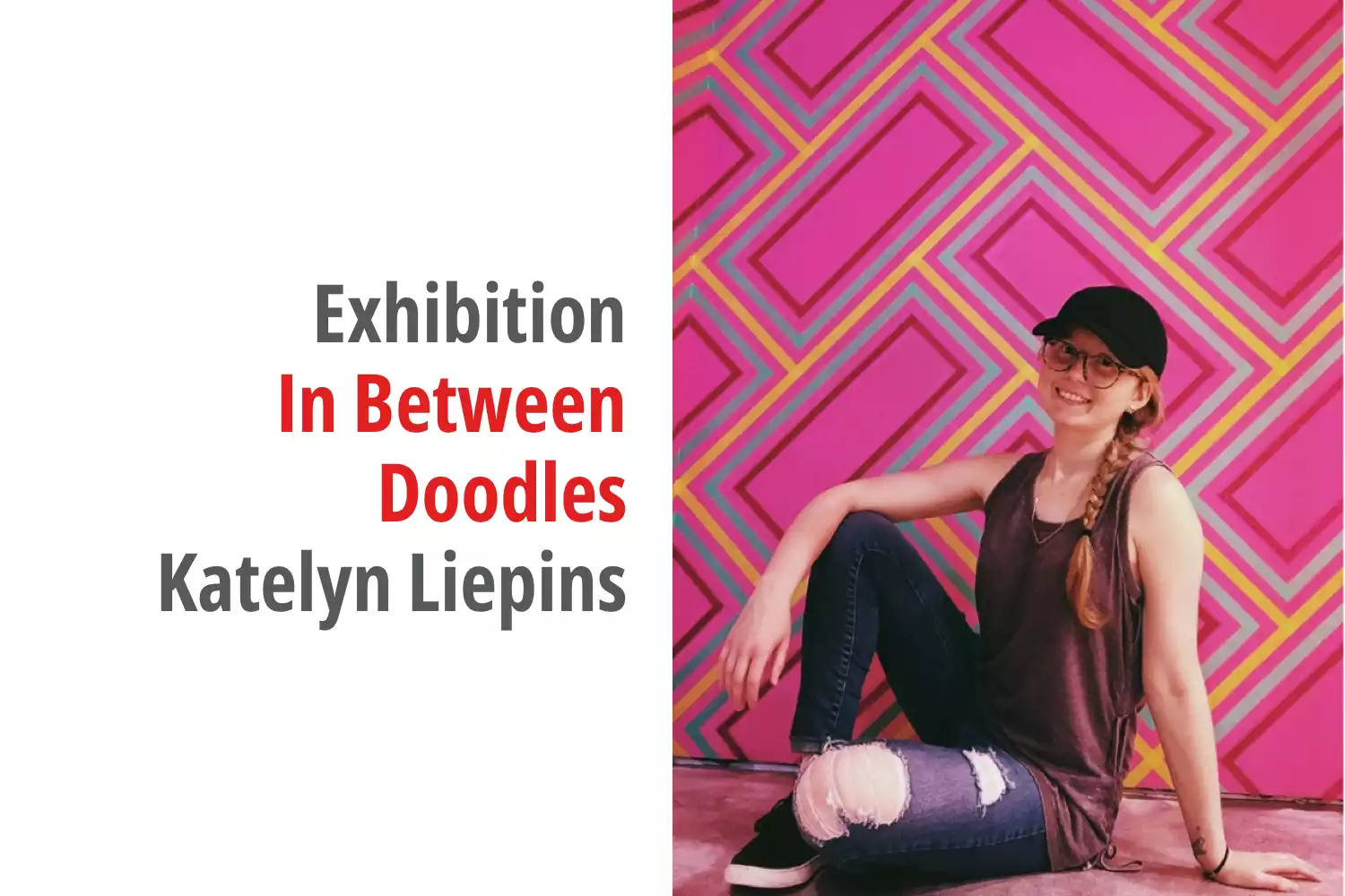 Graphic for the exhibition titled In Between Doodles