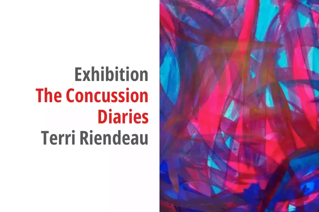 Graphic for the exhibition titled The Concussion Diaries