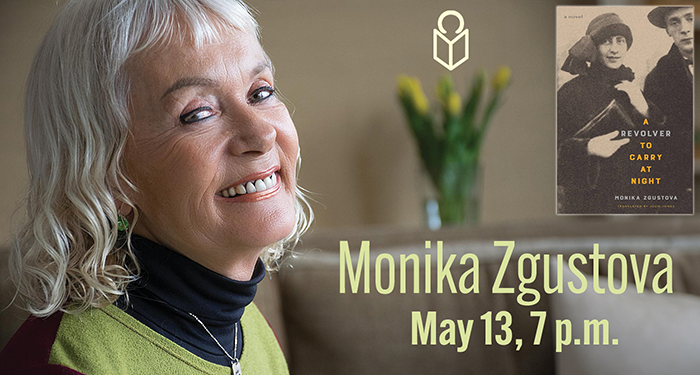 Photo of Monika Zgustova smiling with date May 13