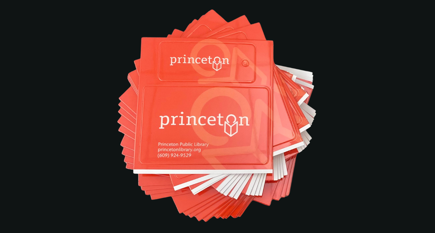 A stack of Princeton Public Library cards.