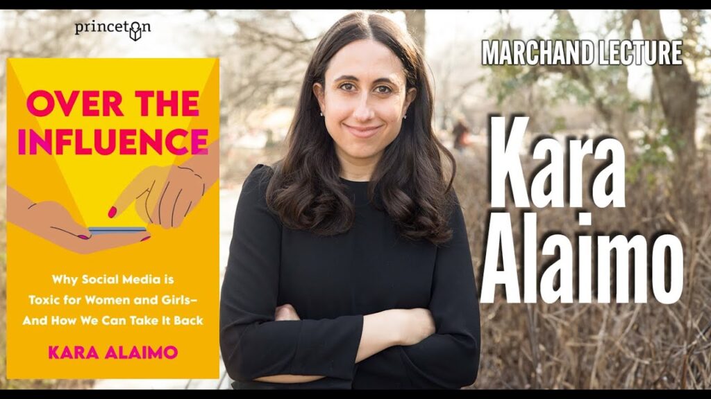Photo of the author Kara Alaimo and her book Over the Influence.