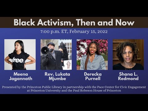 Graphic for event, Discussion: Black Activism, Then and Now.