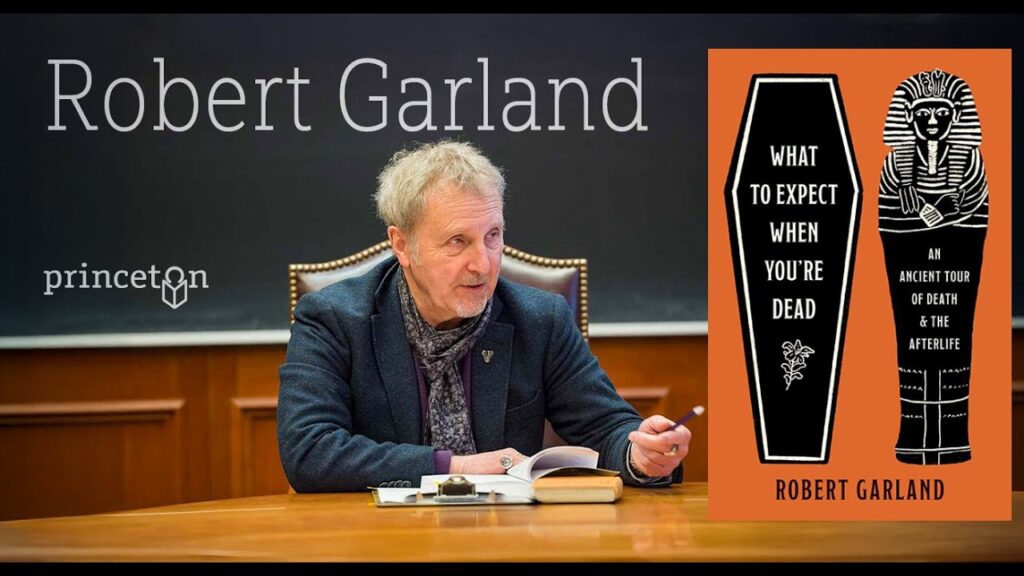 Graphic for event featuring Robert Garland, author of "What to Expect When You're Dead."