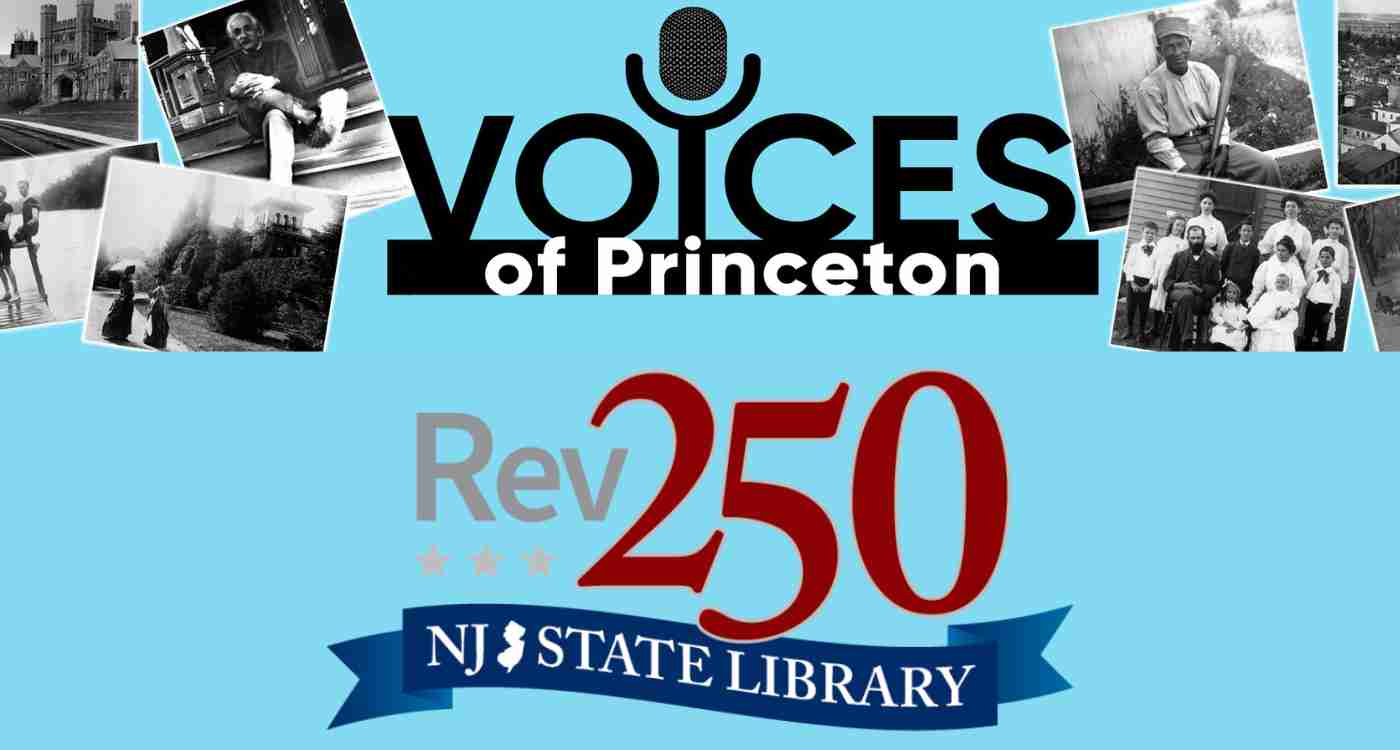 A graphic showing the Voices of Princeton logo alongside the logo for the NJSL Rev250 grant.