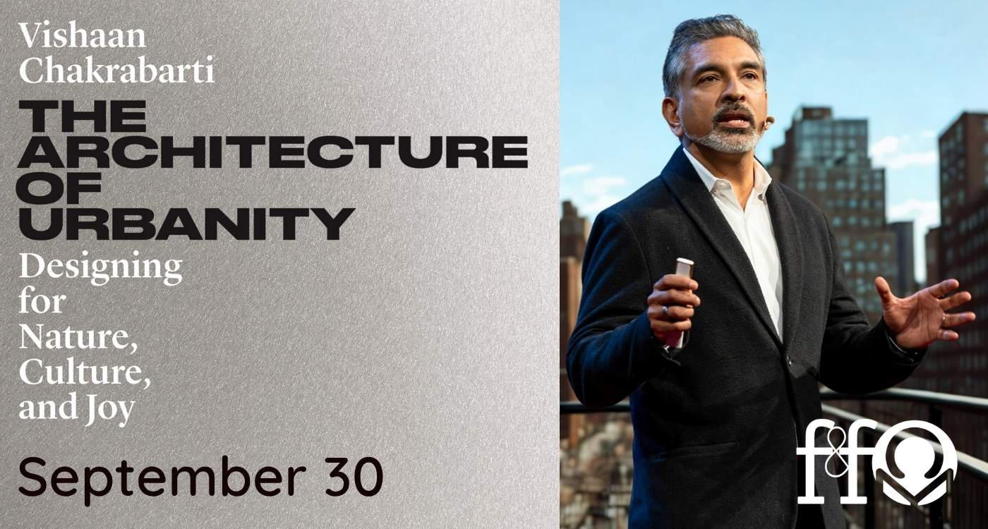 Graphic for a event with Vishaan Chakerbarti on September 30th