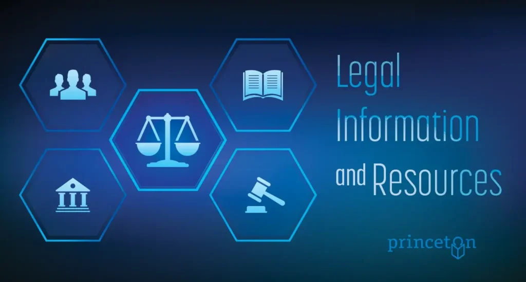 A graphic with the text "Legal Information and Resources"