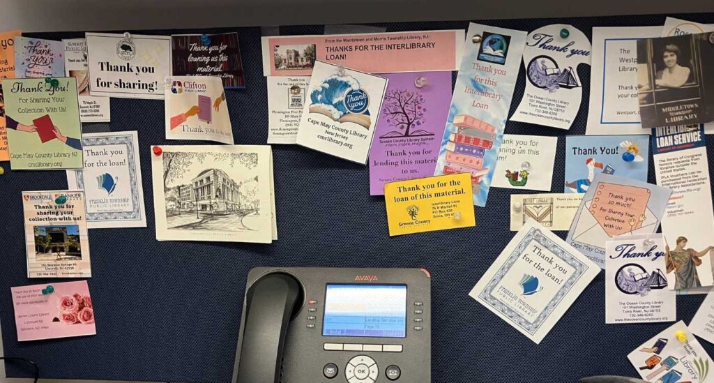 Bulletin Board with thank you notes