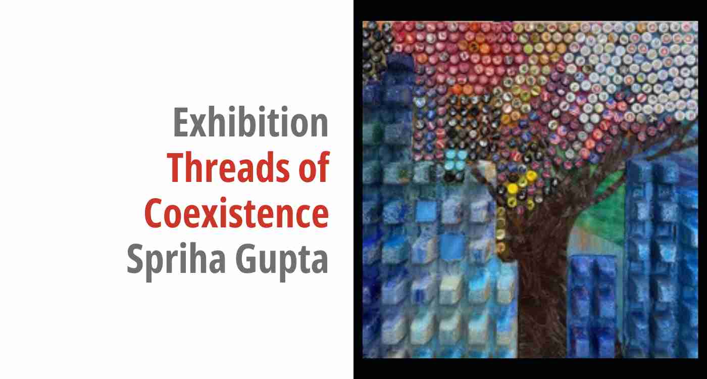 A Graphic featuring the artist's work, name and title