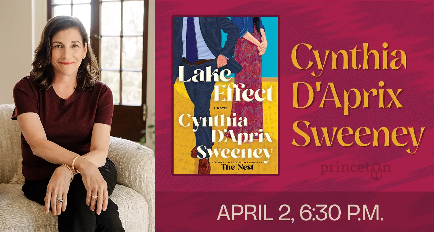 Graphic for event with author Cynthia D'Aprix Sweeney on April 2, at 6:30 p.m.