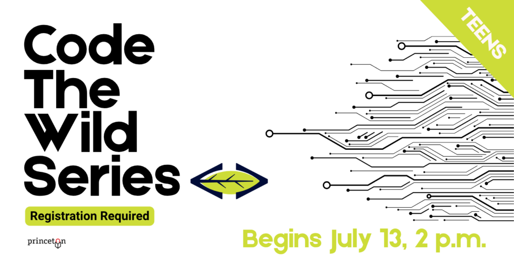 Code the Wild Series for teens starting on July 13 at 2 p.m. at Princeton Public Library