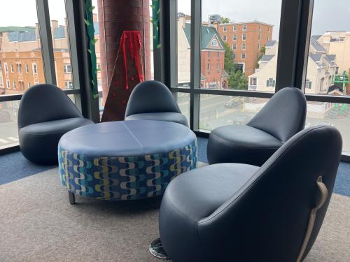 3rd floor Teen Center chairs and ottoman
