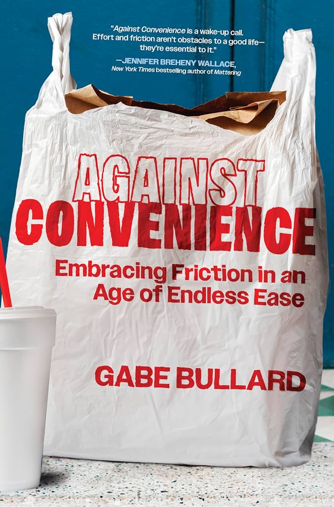The book cover is a blue background with a photo-realistic image of a grocery store brown paper bag layered in a white plastic bag, in the front left of the image is a styrofoam cup.